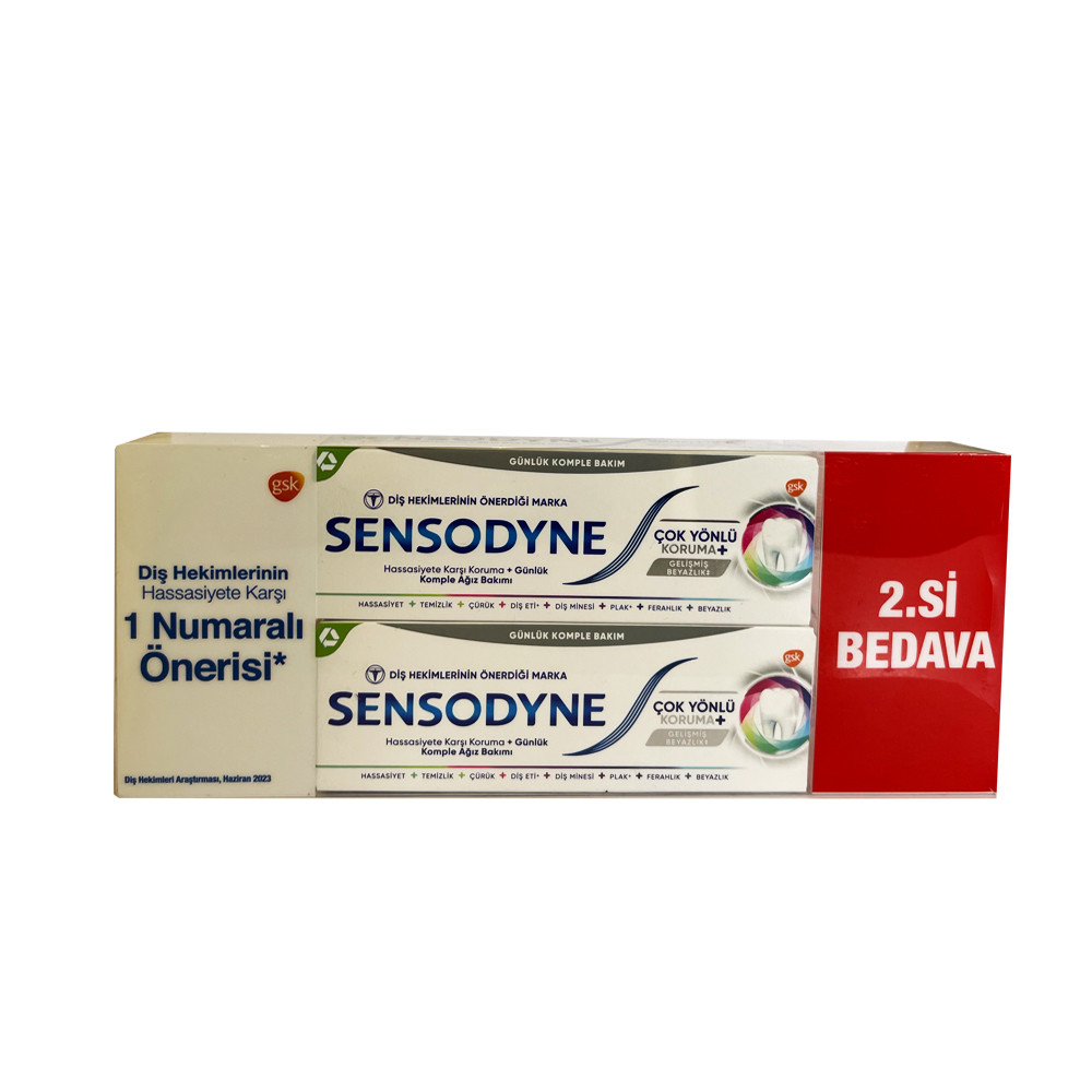  خمیردندان سنسوداین کامپلیت پروتکشن پک دو عددی sensodyne complete protection 2pcs 