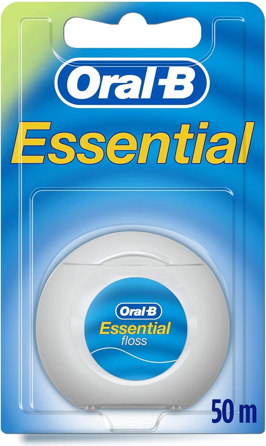  نخ دندان اسنشیال اورال بی اورجینال با رایحه نعنا که برای استفاده روزمره مناسب است oral b essential floss mint 