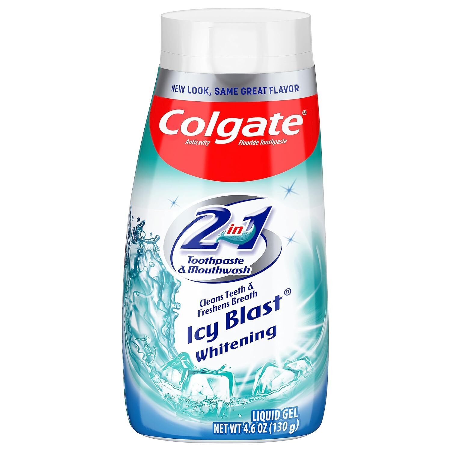  خمیردندان و دهانشویه کلگیت سفید کننده colgate 2 in 1 icy blast 